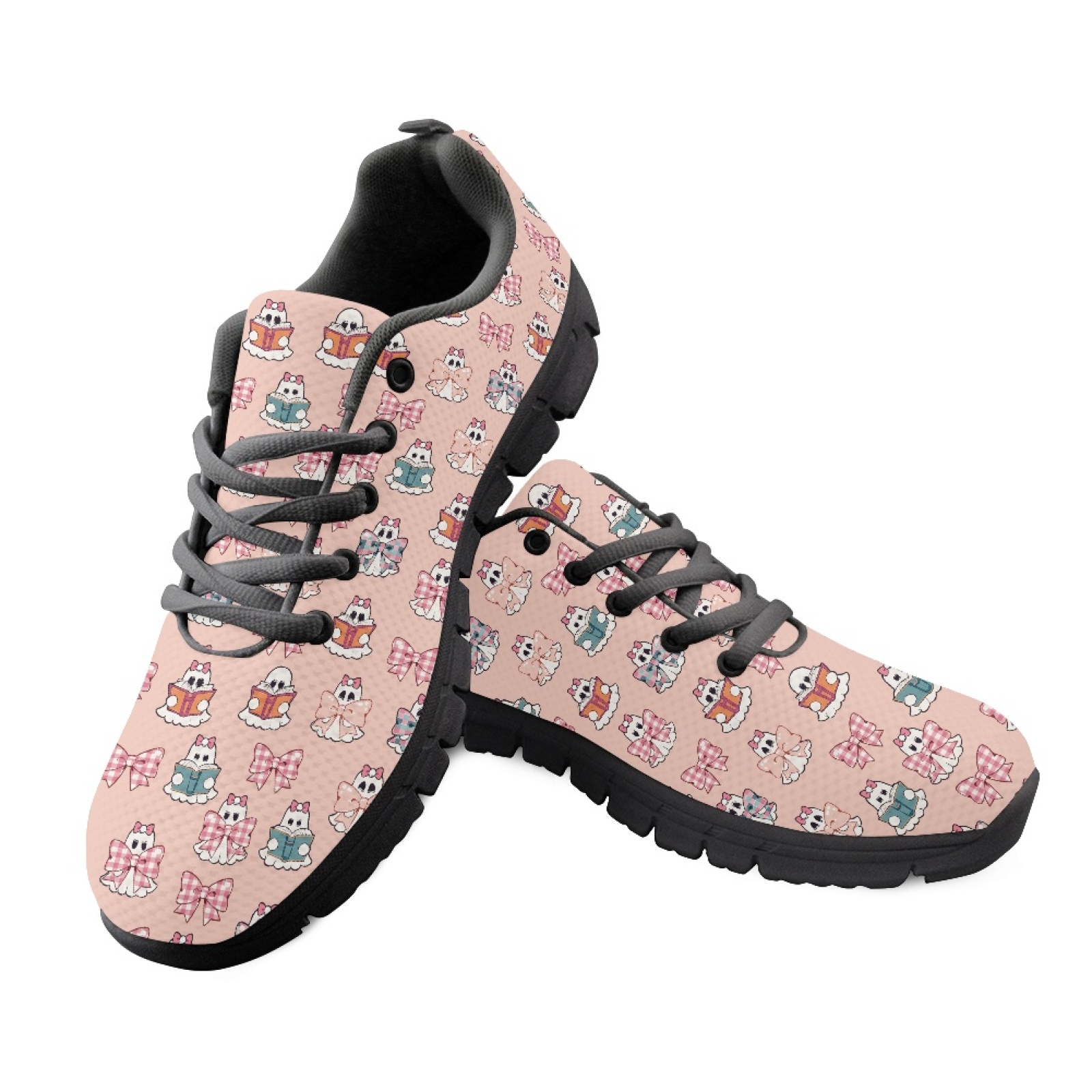 Shock Absorbing Gym Trainers - Coloranimal Ghost and Bow Print Women