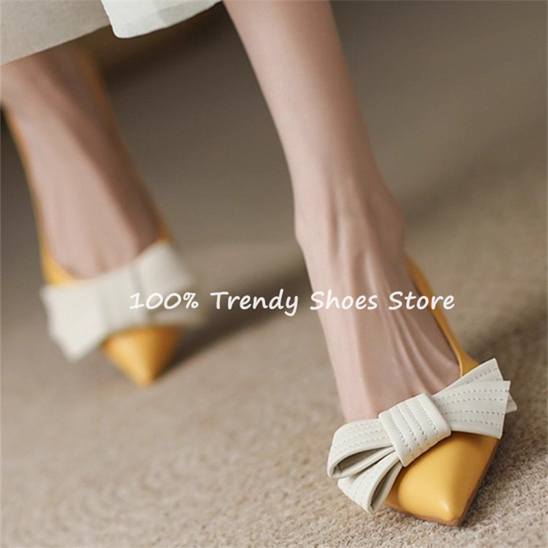 Sandals - Butterfly Knot Decor Women Slip-On Pumps