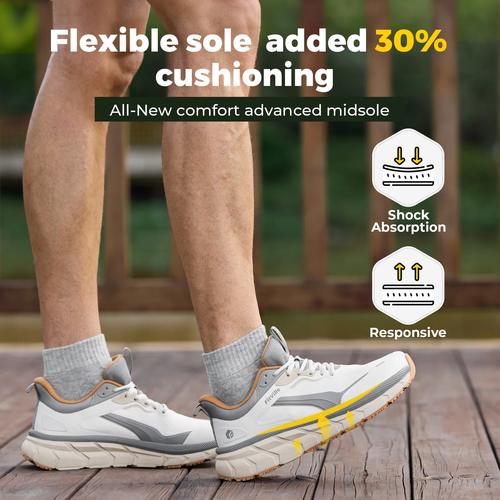 FitVille Extra Wide Toe Men's  - Wide Toe Box Running Sneakers recension och pris