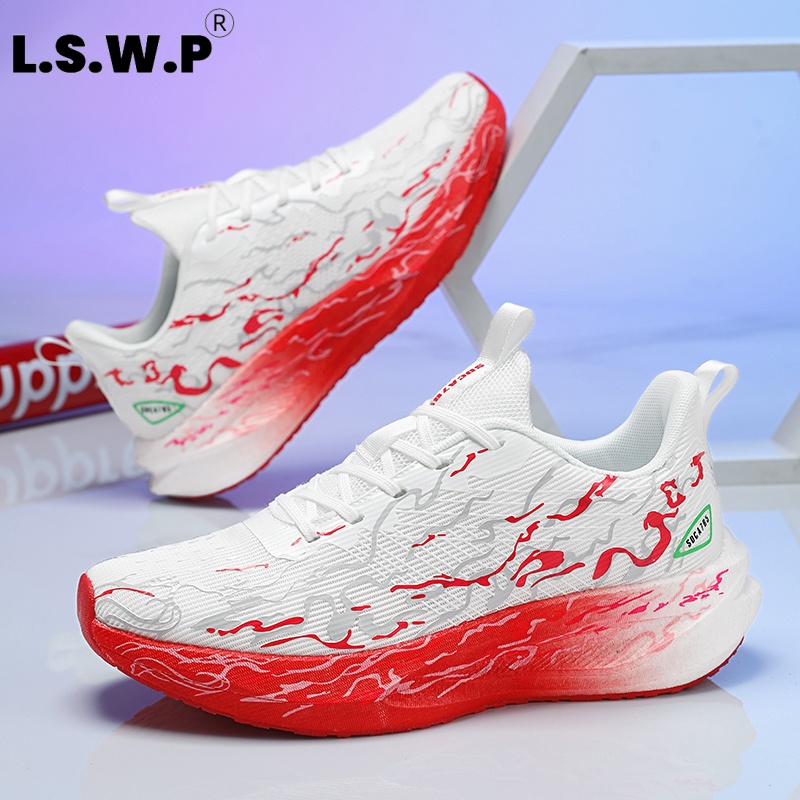 Women's sneakers, cushioned an - Knit Fabric Lace Up Sneakers recension och pris