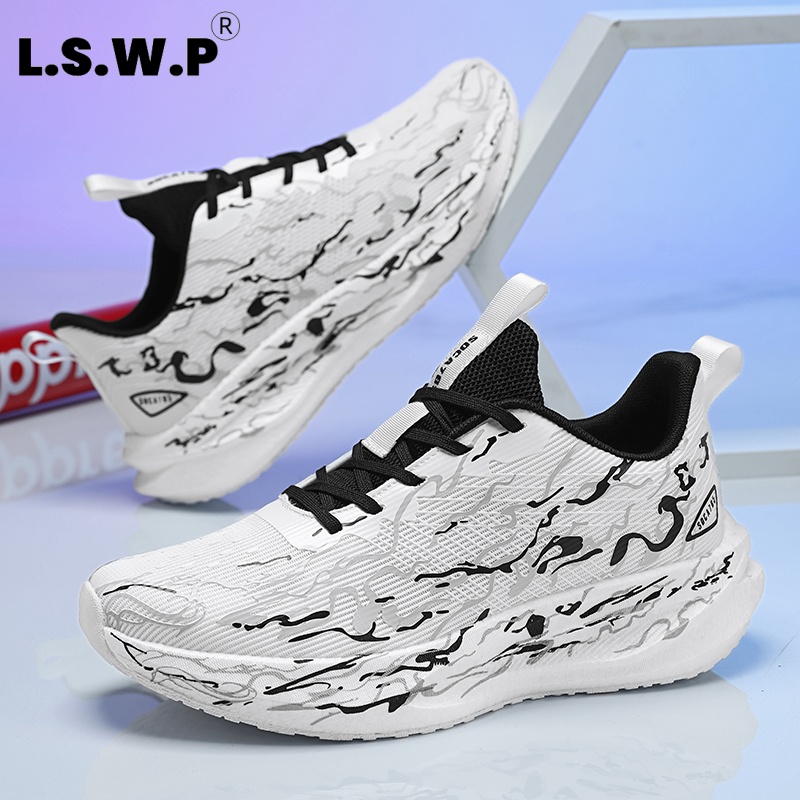 Women's sneakers, cushioned an - Knit Fabric Lace Up Sneakers recension och pris