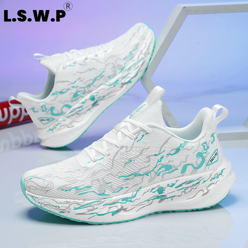 Women's sneakers, cushioned an - Knit Fabric Lace Up Sneakers recension och pris