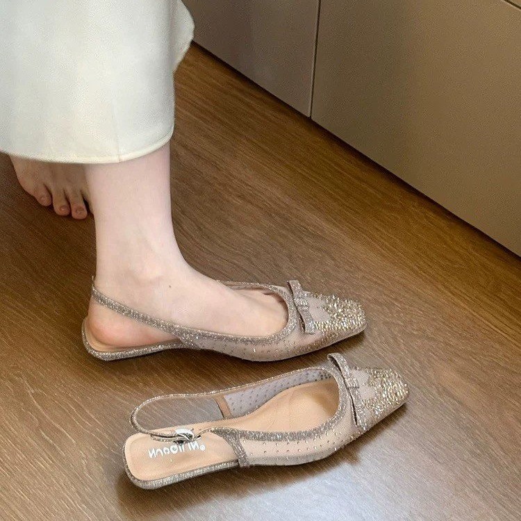 Glitter Rhinestone Bow Slingba - Sandals recension och pris